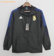 2022-23 Real Madrid Black Hoodie Windbreaker Jacket