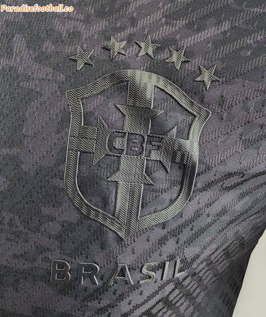 2022 Brazil All Black Special Soccer Jersey Shirt Player Version - Click Image to Close