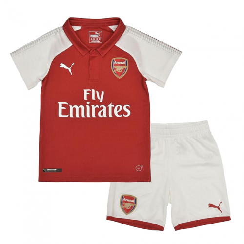 Kids Arsenal 2017-18 Home Soccer Shirt With Shorts