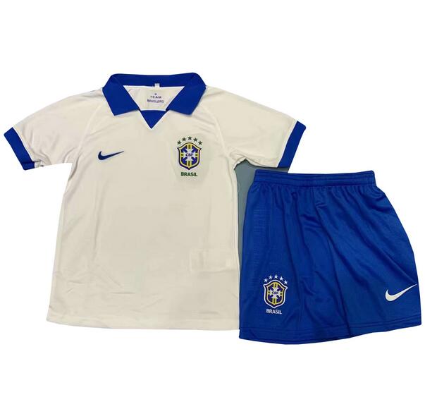 Kids Brazil 2019 Copa America Away Soccer Kit ( Jersey+ Shorts)
