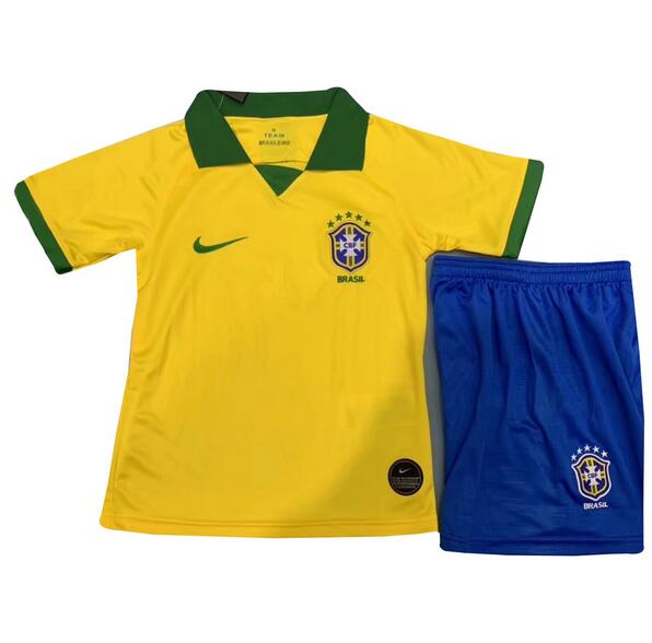 Kids Brazil 2019 Copa America Home Soccer Kit ( Jersey+ Shorts)