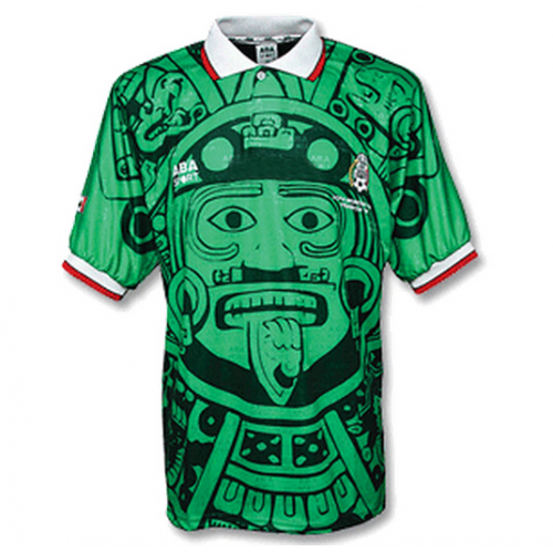 1998 Mexico Retro Home Green Soccer Jersey Shirt