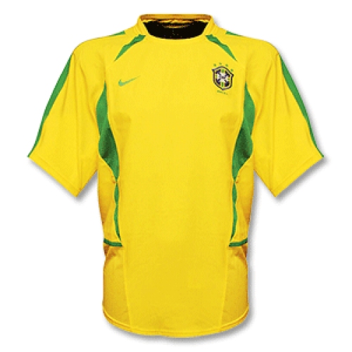 2002-2003 Brazil Home Yellow Retro Jersey Shirt