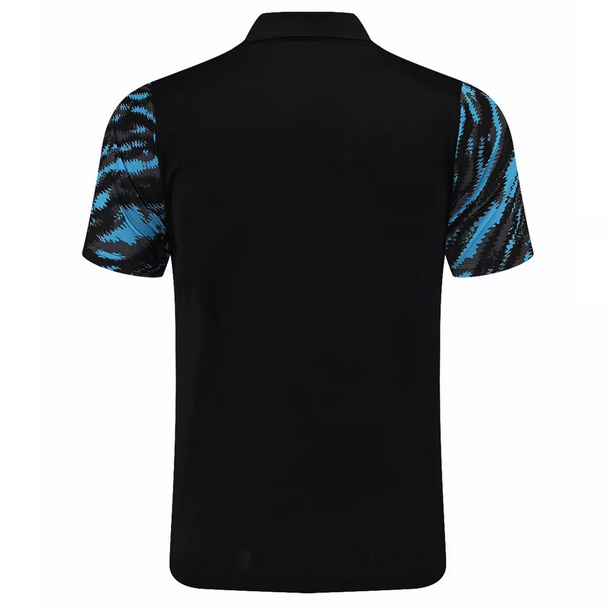 2021-22 Marseille Black Blue Polo Shirt - Click Image to Close